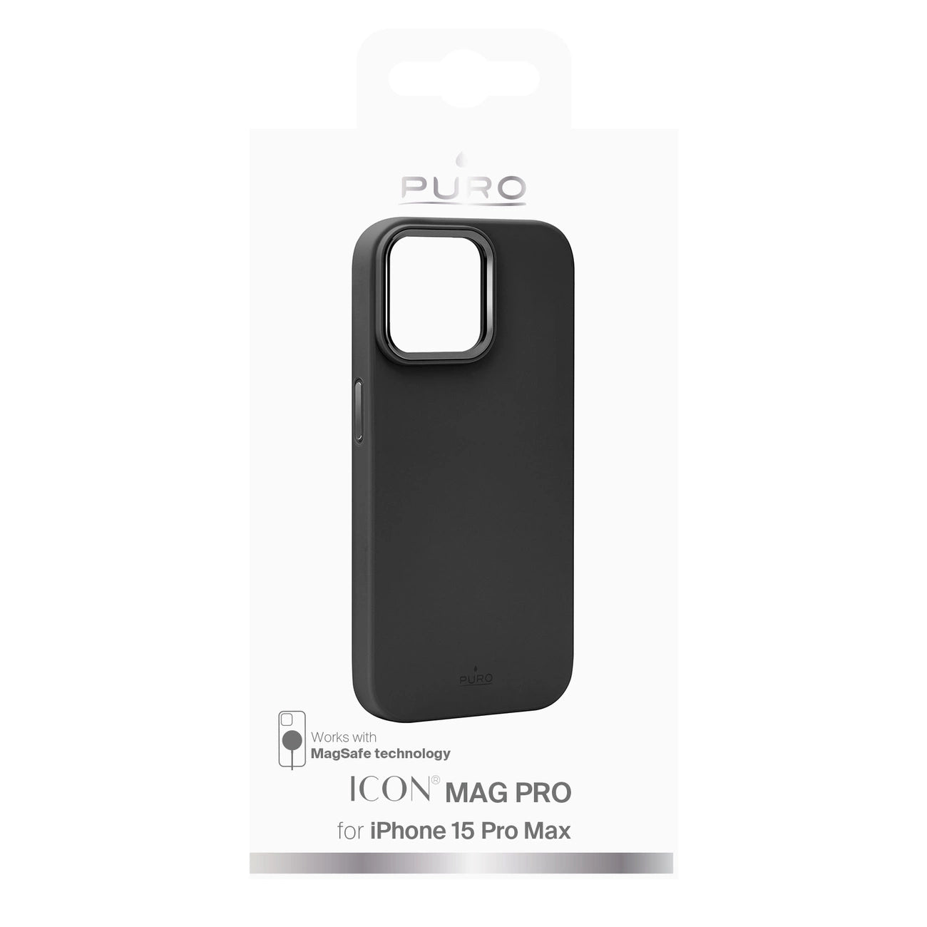 Puro Icon Mag Pro MagSafe Silicone Case for iPhone 15 Pro Max - Black_1