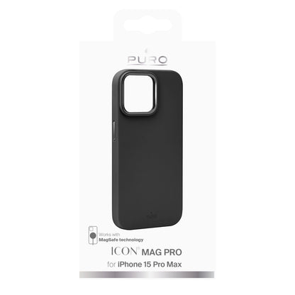 Puro Icon Mag Pro MagSafe Silicone Case for iPhone 15 Pro Max - Black_1
