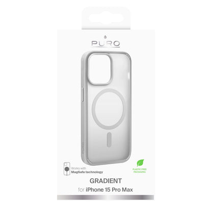 Puro Gradient MagSafe Silicone Case for iPhone 15 Pro Max - Silver_1