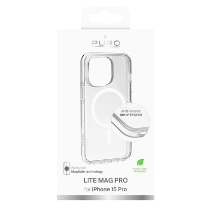 Puro Cover in PC+TPU+TPE with integrated magnets "LITE MAG PRO" for iPhone 15 Pro, white color_1