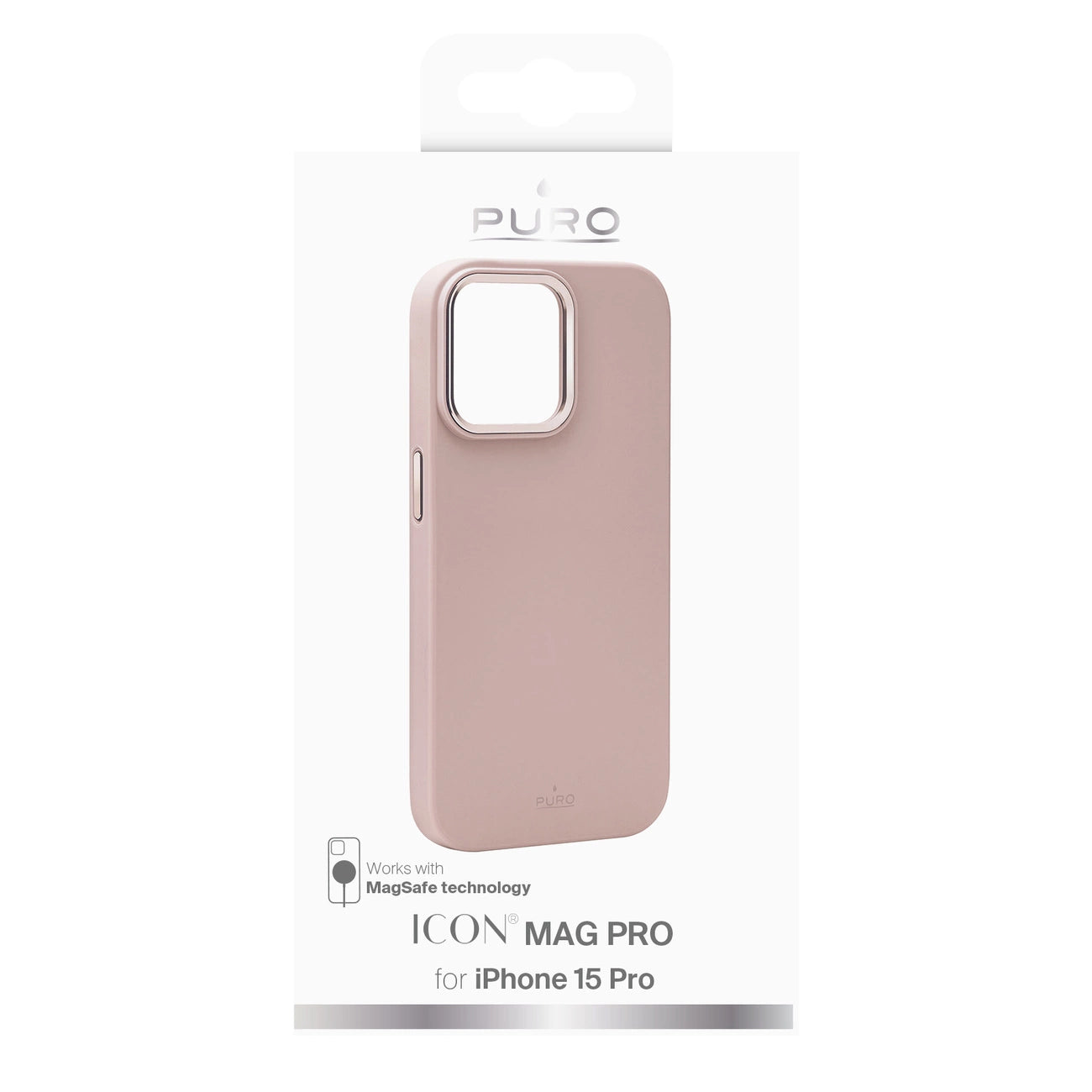Puro Icon Mag Pro MagSafe Silicone Case for iPhone 15 Pro - Pink_1
