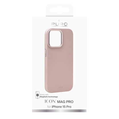 Puro Icon Mag Pro MagSafe Silicone Case for iPhone 15 Pro - Pink_1
