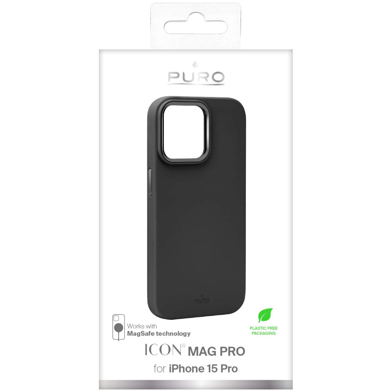 Puro Icon Mag Pro MagSafe Silicone Case for iPhone 15 Pro - Black_1