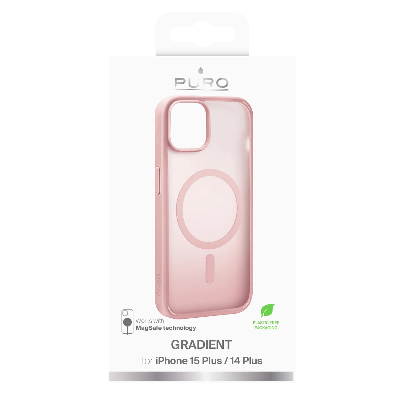 Puro Gradient MagSafe Silicone Case for iPhone 15 Plus - Pink_1