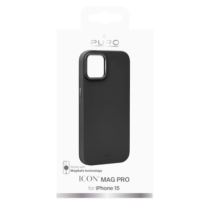 Puro Icon Mag Pro MagSafe Silicone Case for iPhone 15 - Black_1