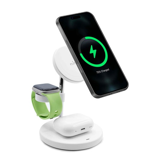 Puro Mag Station 3 in 1 Inductive Charger with Stand - White_0