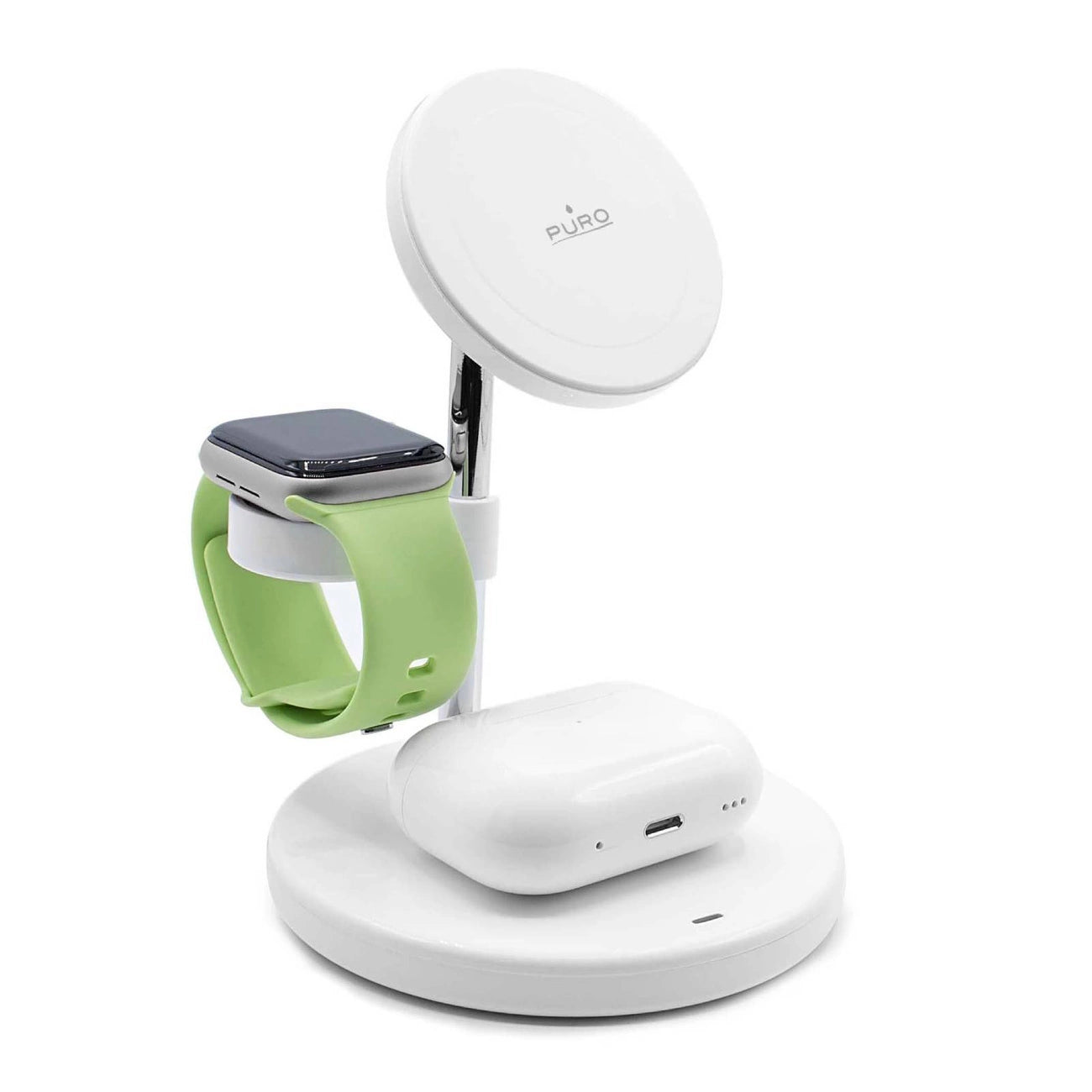 Puro Mag Station 3 in 1 Inductive Charger with Stand - White_4
