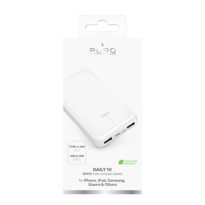 Powerbank Puro White 10000mAh 12W 2xUSB-A + USB-C - white_3