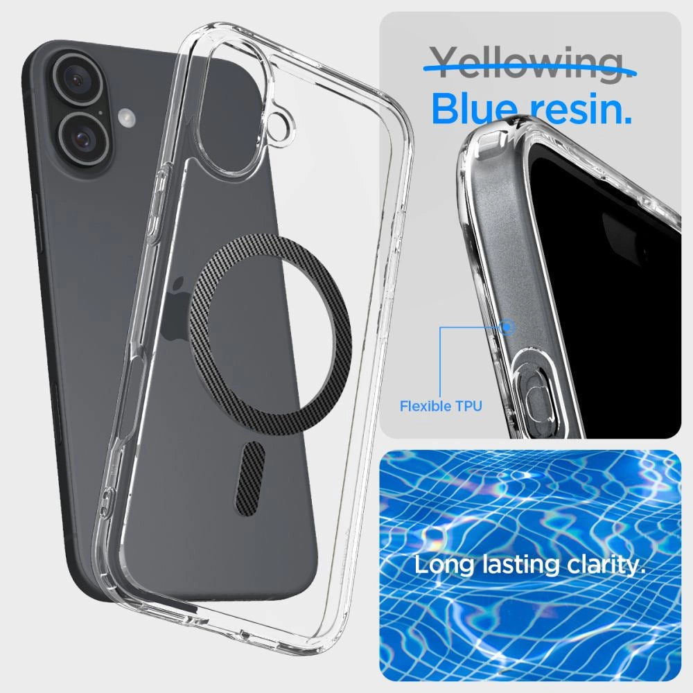 Spigen Ultra Hybrid MagSafe Carbon Fiber for iPhone 16 - Dark Gray_6