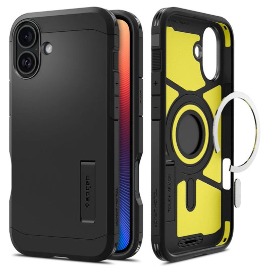 Spigen Tough Armor MagSafe case with stand for iPhone 16 - black_0