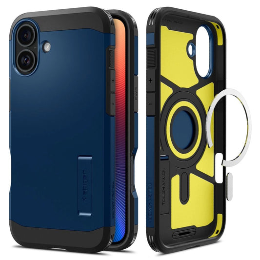 Spigen Tough Armor MagSafe case with stand for iPhone 16 - blue_0