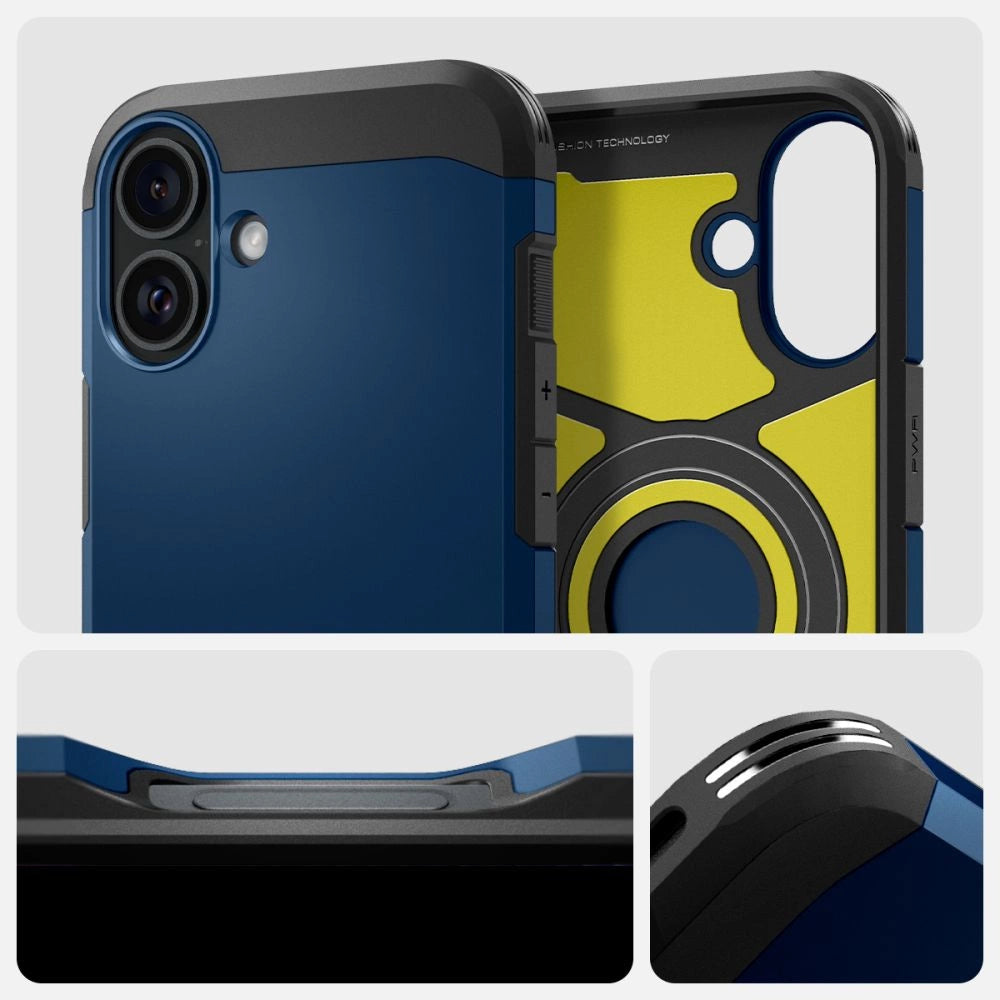 Spigen Tough Armor MagSafe case with stand for iPhone 16 - blue_10
