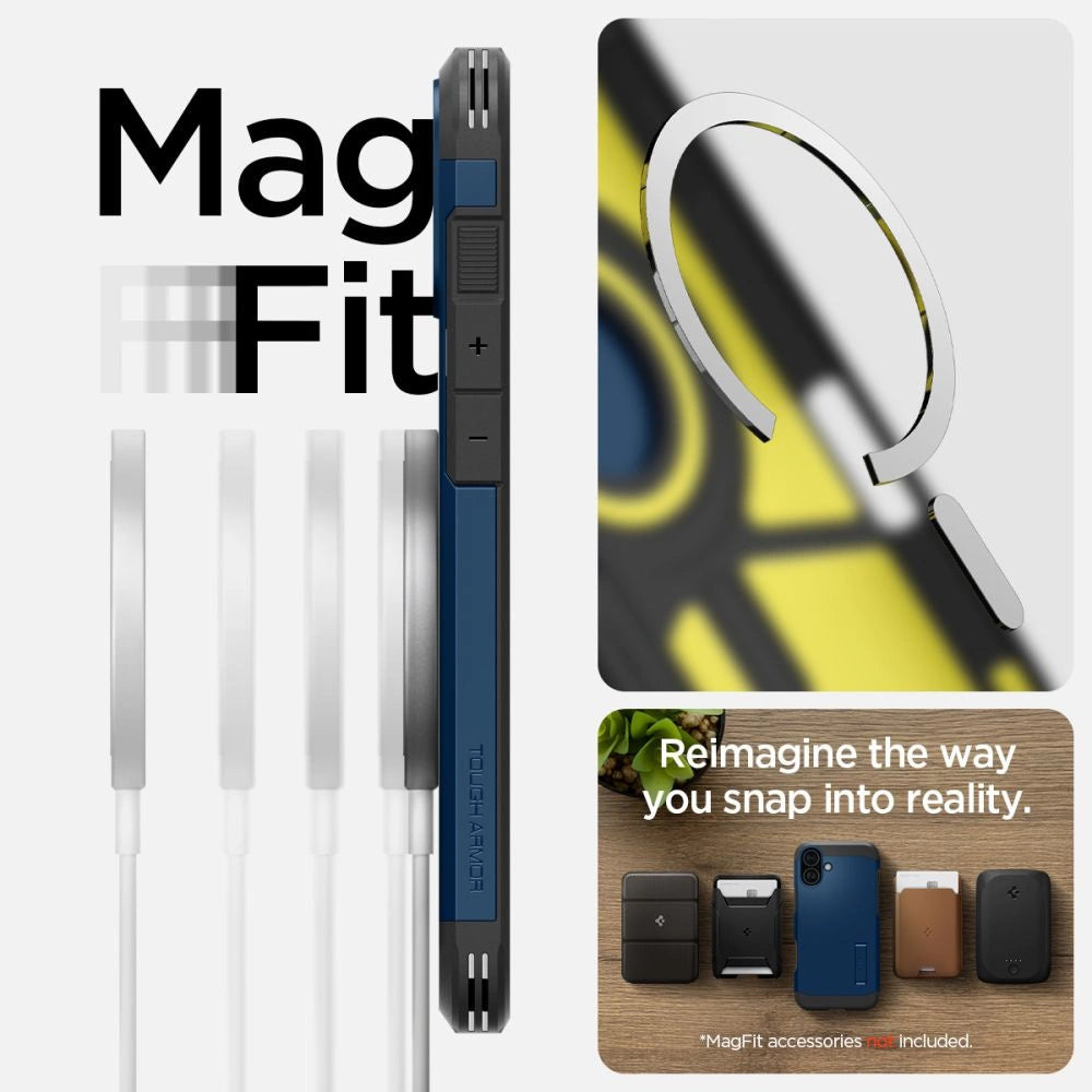 Spigen Tough Armor MagSafe case with stand for iPhone 16 - blue_14
