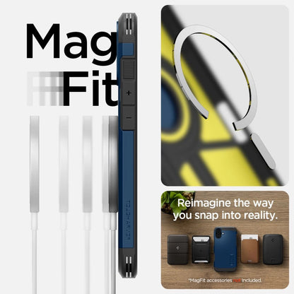 Spigen Tough Armor MagSafe case with stand for iPhone 16 - blue_14