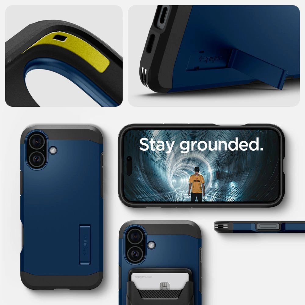 Spigen Tough Armor MagSafe case with stand for iPhone 16 - blue_15