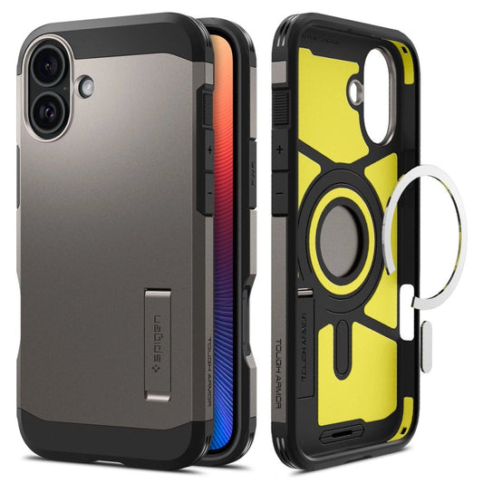 Spigen Tough Armor MagSafe case with stand for iPhone 16 - gunmetal_0