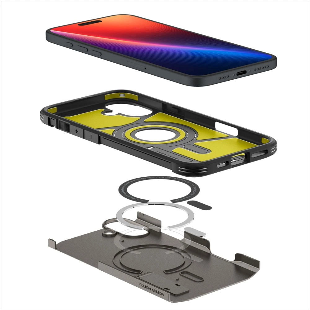 Spigen Tough Armor MagSafe case with stand for iPhone 16 - gunmetal_9