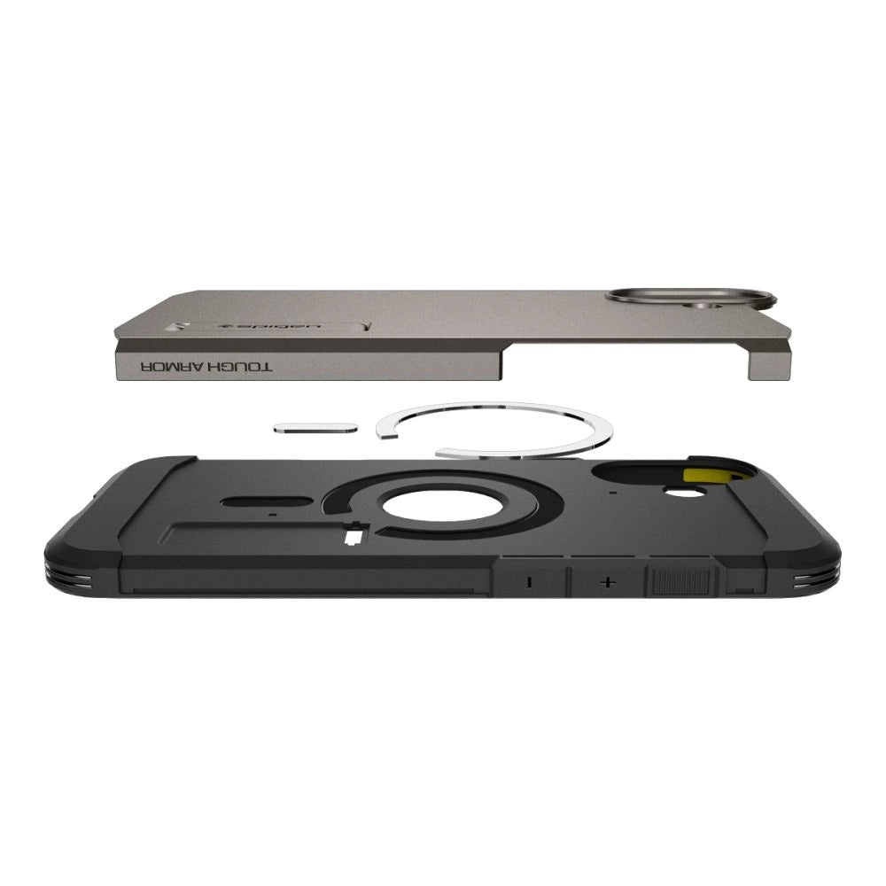 Spigen Tough Armor MagSafe case with stand for iPhone 16 - gunmetal_8