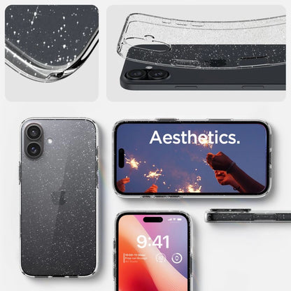 Spigen Liquid Crystal iPhone 16 Case - Clear Glitter_9