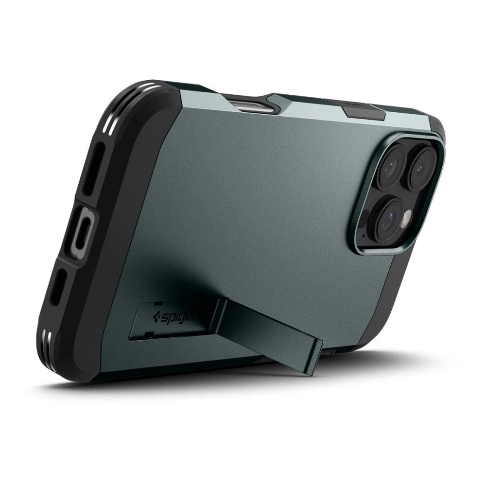 Spigen Tough Armor MagSafe Case with Stand for iPhone 16 Pro - Green_7