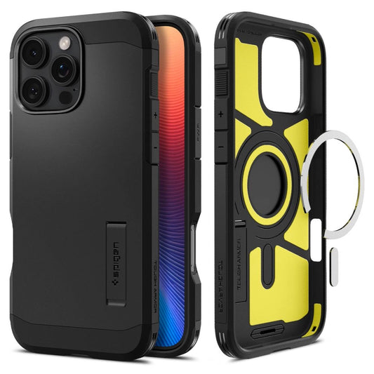 Spigen Tough Armor MagSafe Case with Stand for iPhone 16 Pro - Black_0