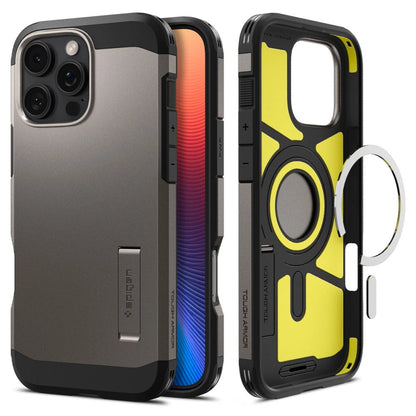 Spigen Tough Armor MagSafe case with stand for iPhone 16 Pro - gunmetal_0
