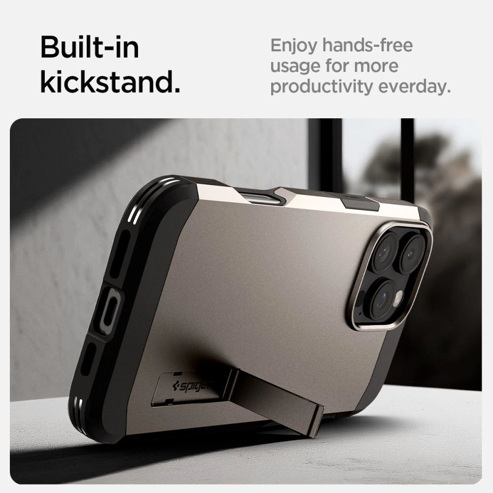 Spigen Tough Armor MagSafe case with stand for iPhone 16 Pro - gunmetal_9