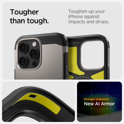 Spigen Tough Armor MagSafe case with stand for iPhone 16 Pro - gunmetal_8