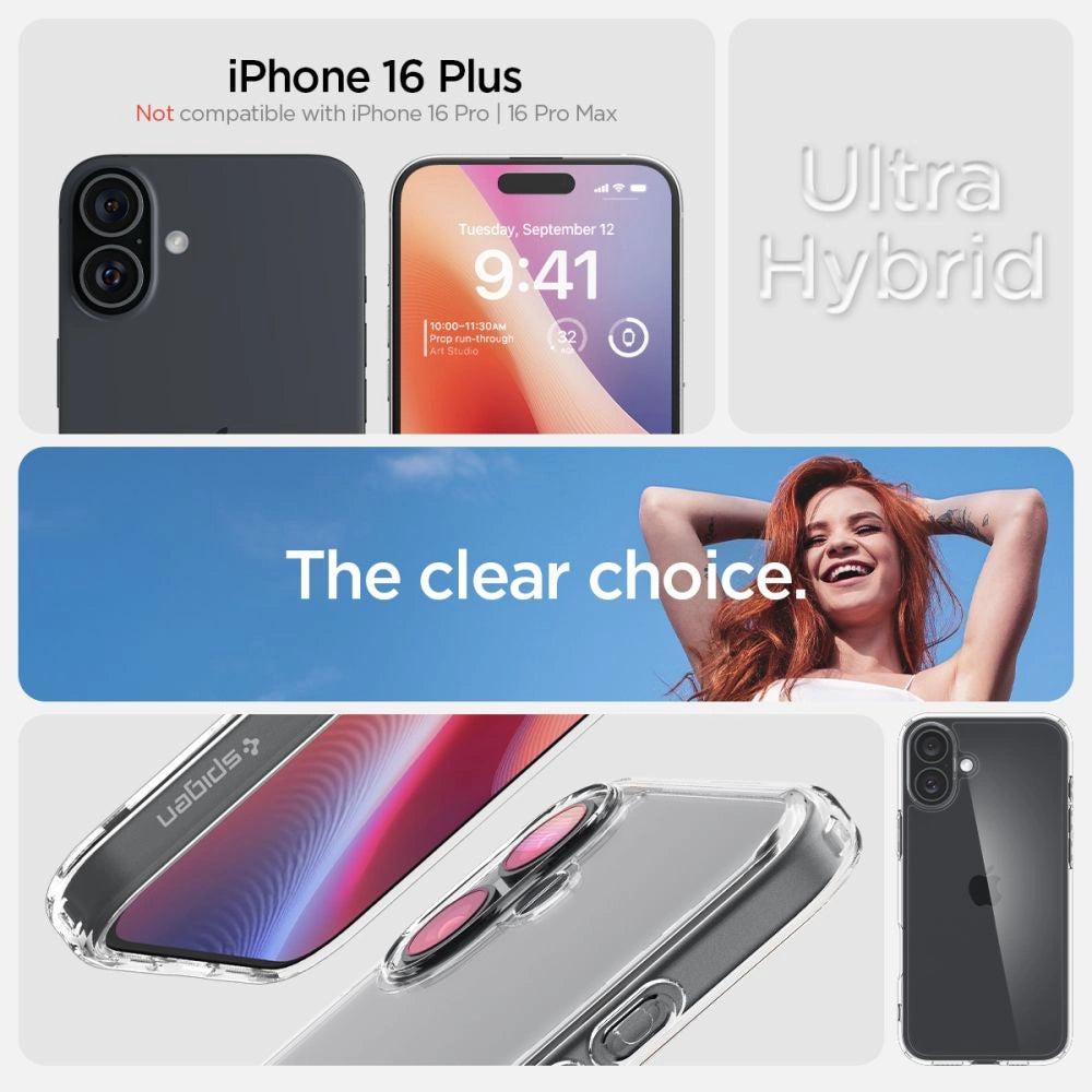 Spigen Ultra Hybrid iPhone 16 Plus Case - Clear_7