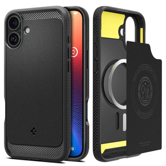 Spigen Rugged Armor MagSafe Case for iPhone 16 Plus - Black_0