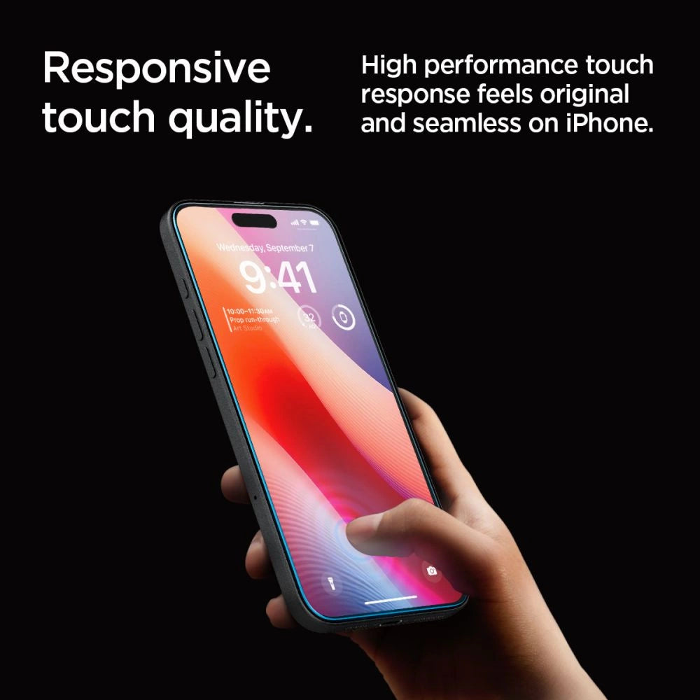 Spigen Glas.tR EZ Fit Tempered Glass for iPhone 16 Pro Max_11