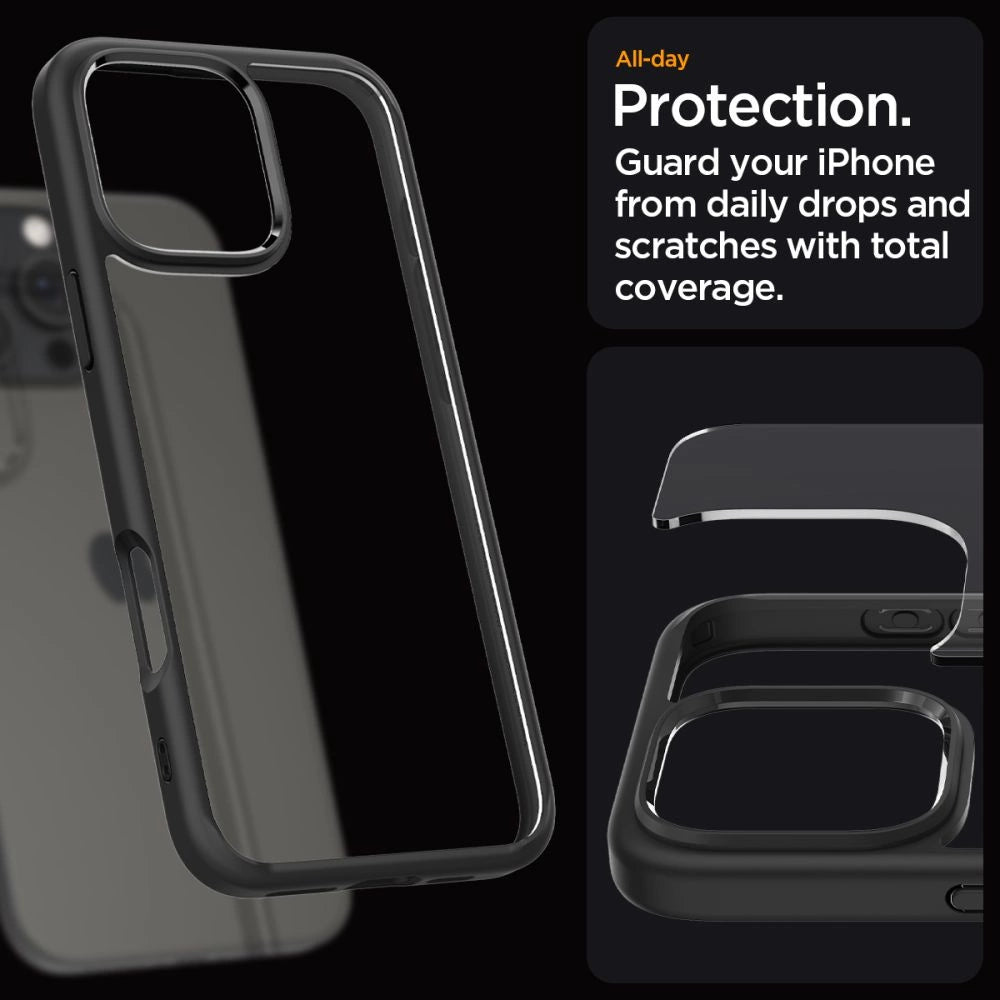 Spigen Ultra Hybrid Case for iPhone 16 Pro Max - Matte Black_11