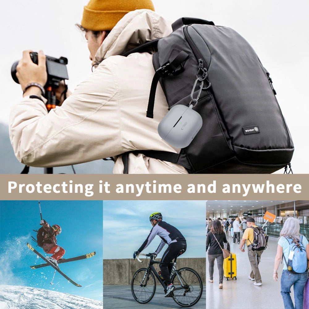 Tech-Protect Silicone Hook Case for Samsung Galaxy Buds 3 / 3 Pro - Brown_4