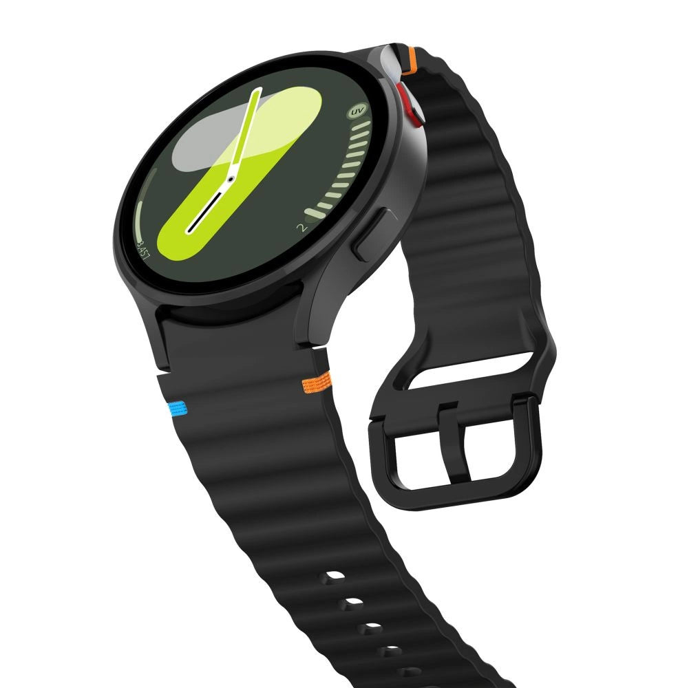 Tech-Protect Silicone Sport Strap for Samsung Galaxy Watch 4 / 5 / 5 Pro / 6 / 7 / FE - Black_2