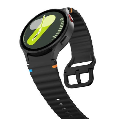 Tech-Protect Silicone Sport Strap for Samsung Galaxy Watch 4 / 5 / 5 Pro / 6 / 7 / FE - Black_2