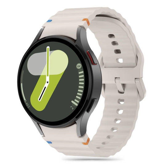 Tech-Protect Silicone Sport Strap for Samsung Galaxy Watch 4 / 5 / 5 Pro / 6 / 7 / FE - Beige_0