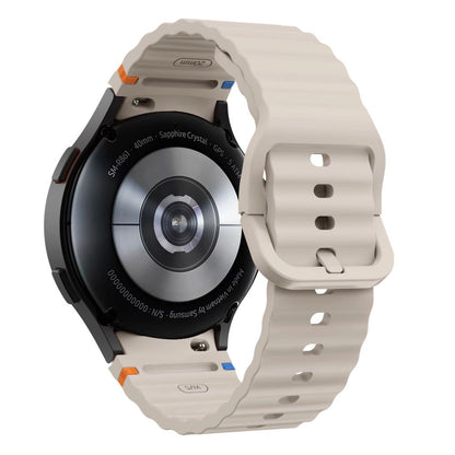 Tech-Protect Silicone Sport Strap for Samsung Galaxy Watch 4 / 5 / 5 Pro / 6 / 7 / FE - Beige_1