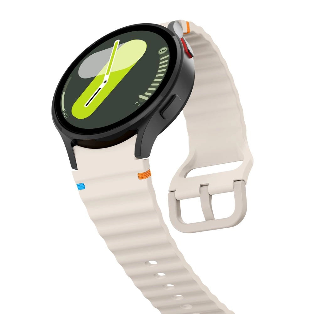 Tech-Protect Silicone Sport Strap for Samsung Galaxy Watch 4 / 5 / 5 Pro / 6 / 7 / FE - Beige_2