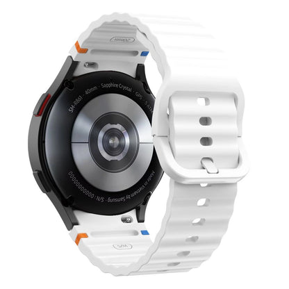 Tech-Protect Silicone Sport Strap for Samsung Galaxy Watch 4 / 5 / 5 Pro / 6 / 7 / FE - White_1