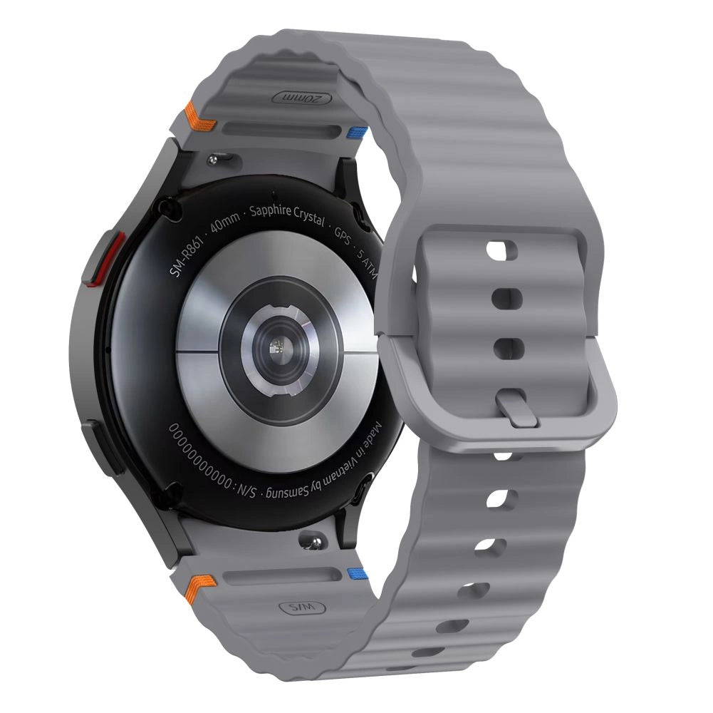 Tech-Protect Silicone Sport Strap for Samsung Galaxy Watch 4 / 5 / 5 Pro / 6 / 7 / FE - Gray_1