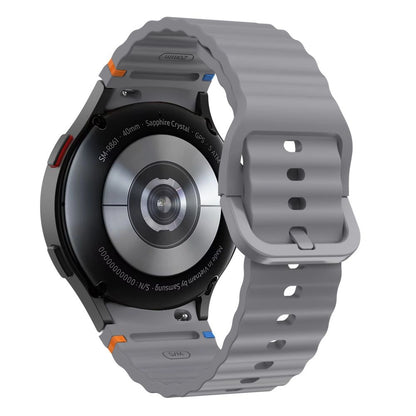 Tech-Protect Silicone Sport Strap for Samsung Galaxy Watch 4 / 5 / 5 Pro / 6 / 7 / FE - Gray_1