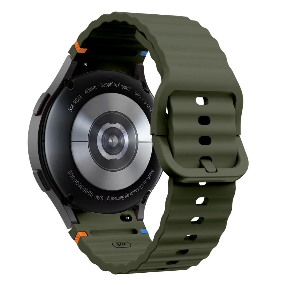 Tech-Protect Silicone Sport Strap for Samsung Galaxy Watch 4 / 5 / 5 Pro / 6 / 7 / FE - Green_1