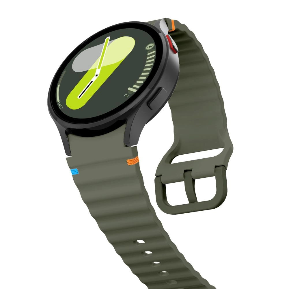 Tech-Protect Silicone Sport Strap for Samsung Galaxy Watch 4 / 5 / 5 Pro / 6 / 7 / FE - Green_2