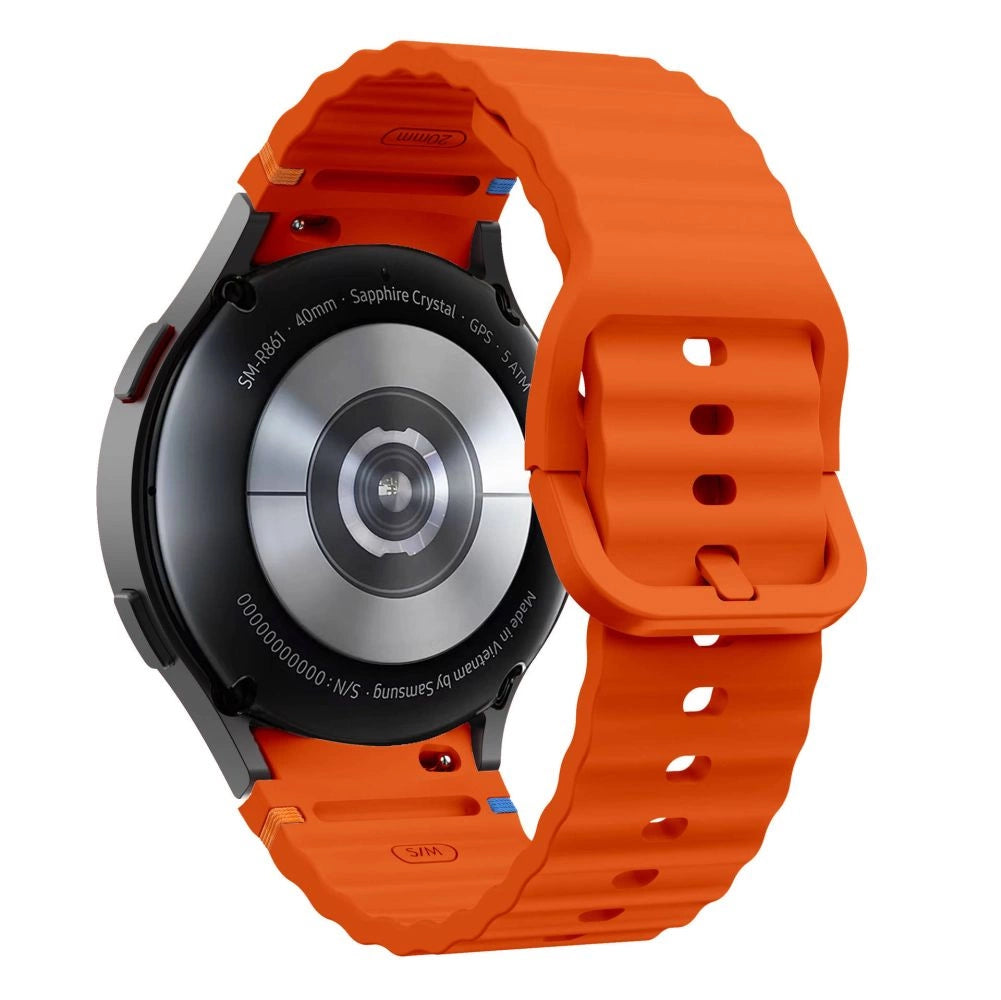 Tech-Protect Silicone Sport Strap for Samsung Galaxy Watch 4 / 5 / 5 Pro / 6 / 7 / FE - Orange_1