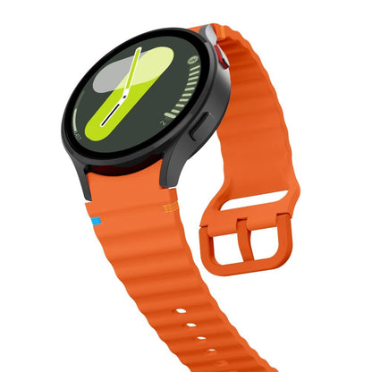 Tech-Protect Silicone Sport Strap for Samsung Galaxy Watch 4 / 5 / 5 Pro / 6 / 7 / FE - Orange_2