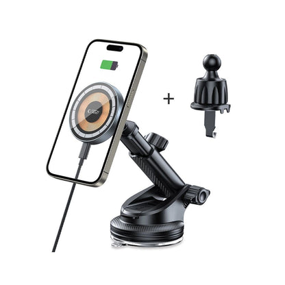 Tech-Protect MM15W MagSafe Car Holder with 15W Inductive Charger for Air Vent and Dashboard - Black_1
