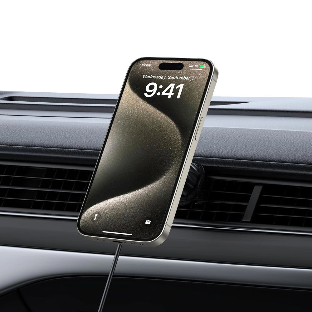 Tech-Protect MM15W MagSafe Car Holder with 15W Inductive Charger for Air Vent and Dashboard - Black_6