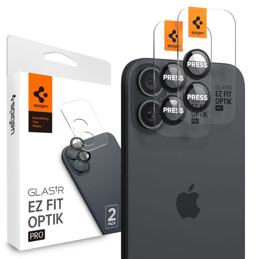 Tempered Glass for Spigen Glass tR EZ Fit Optik Pro for iPhone 16 Plus Camera (2 pcs.) - Black_0