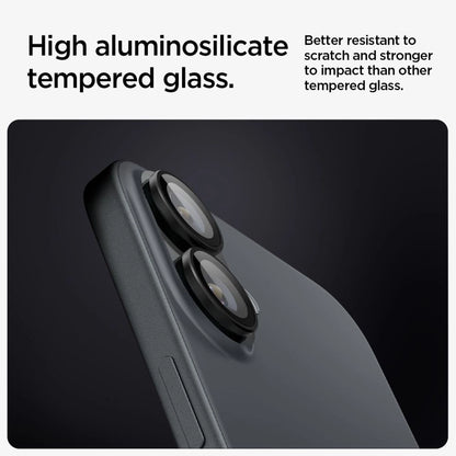 Tempered Glass for Spigen Glass tR EZ Fit Optik Pro for iPhone 16 Plus Camera (2 pcs.) - Black_5