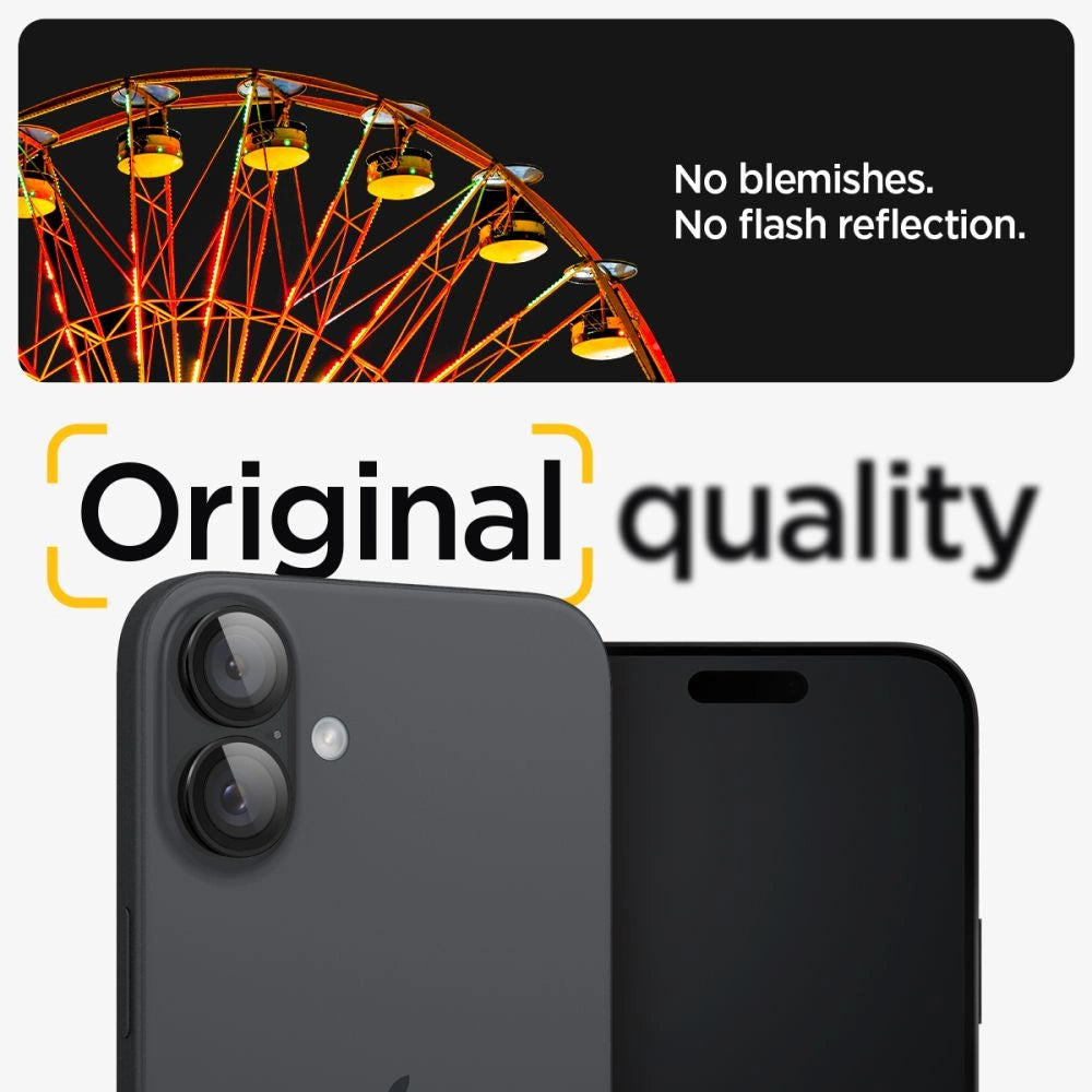 Tempered Glass for Spigen Glass tR EZ Fit Optik Pro for iPhone 16 Plus Camera (2 pcs.) - Black_7